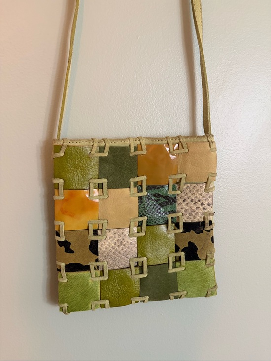 Luisa Spagnoli Handbags - Luisa Spagnoli VTG Leather Patchwork Crossbody Bag Boho 70s Retro Luxury 8"